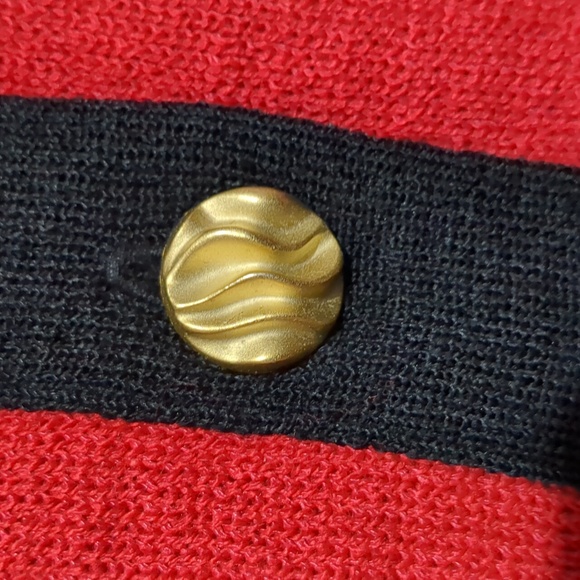 Vintage Mita Women's 2PC Knit Suit Jacket & Skirt red Black Size 14 - Picture 3 of 12